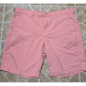 George Chino Shorts Men’s Size 38 Salmon Pink Casual Flat Front Cotton Blend